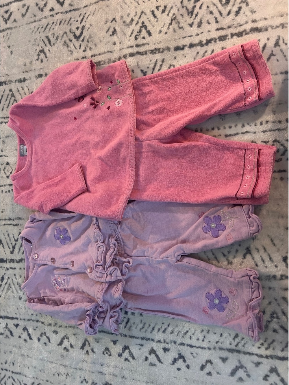 Baby Girl 2-Piece Outfit Set Pink and Lavender Size 6M